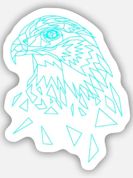 Adler geometrisch - Sticker Größe S (10 x 10 cm) - Mattweiß