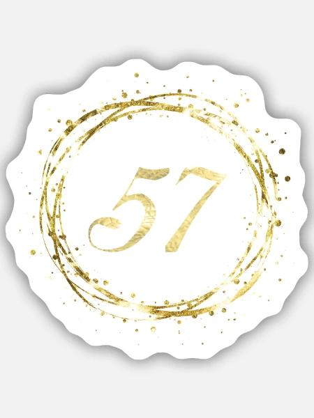 57 - Sticker Größe S (10 x 10 cm) - Mattweiß