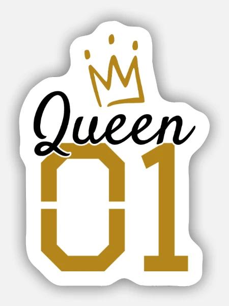 Queen 01 Krone - Sticker Größe S (10 x 10 cm) - Mattweiß