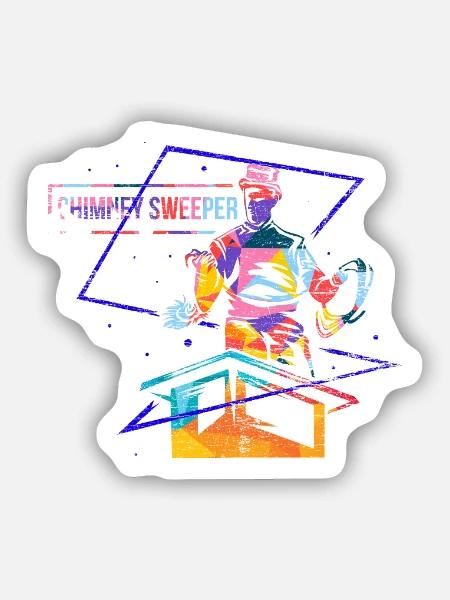 Flinker Schornsteinfeger Glücksbringer - Sticker Größe S (10 x 10 cm) - Mattweiß