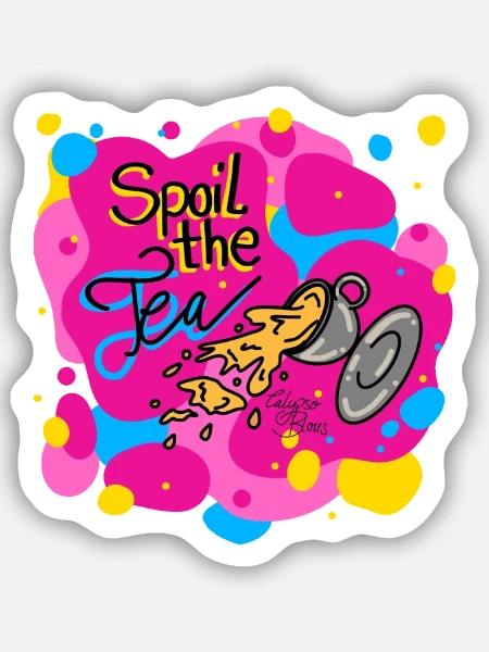 Spoil the Tea - Calypso Blous - Sticker Größe S (10 x 10 cm) - Mattweiß