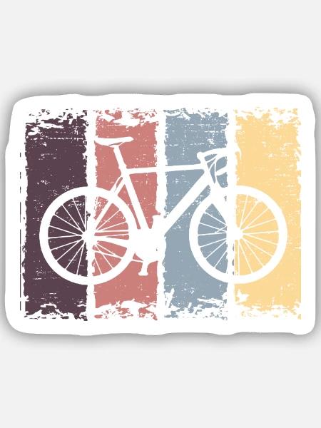 Fahrrad - Sticker Größe S (10 x 10 cm) - Mattweiß