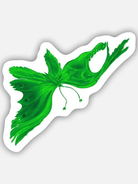 GreenLightButterfly Fantasy - Sticker Größe S (10 x 10 cm) - Mattweiß