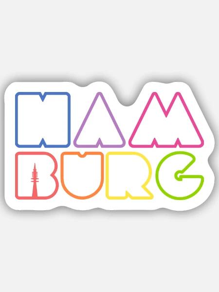 Hamburg Grafik Hansestadt Norden Hamburg - Sticker Größe S (10 x 10 cm) - Mattweiß