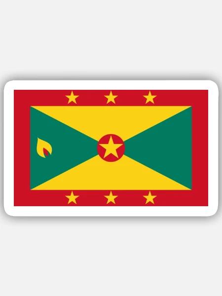 Grenada - Sticker Größe S (10 x 10 cm) - Mattweiß