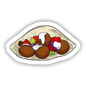 Falafel Kebab - Sticker Größe S (10 x 10 cm) - Mattweiß - Vorne