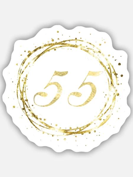 55 - Sticker Größe S (10 x 10 cm) - Mattweiß