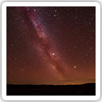 Sternenhimmel Vergleichsbild - Sticker Größe S (10 x 10 cm) - Mattweiß - Vorne