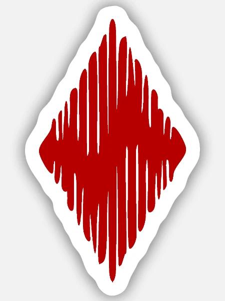 Karo Farbe Raute Rhombus - Sticker Größe S (10 x 10 cm) - Mattweiß