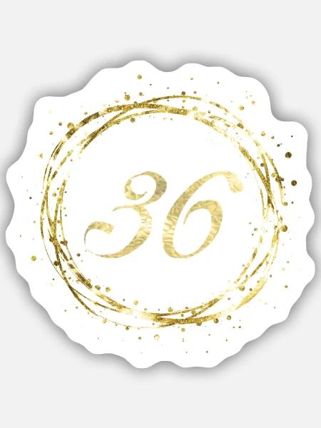 36 - Sticker Größe S (10 x 10 cm) - Mattweiß