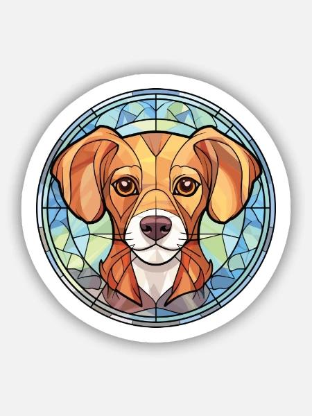 Kromfohrlander Hunderasse Aquarell Illustration - Sticker Größe S (10 x 10 cm) - Mattweiß