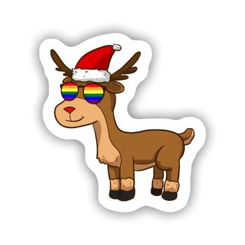 LGBT Rentier - Sticker Größe S (10 x 10 cm) - Mattweiß - Vorne