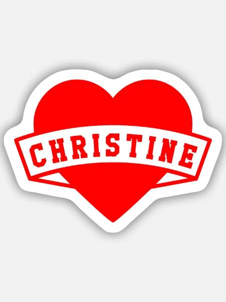 Christine Herzen - Sticker Größe S (10 x 10 cm) - Mattweiß