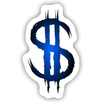 Dollarzeichen Dollar Geld Symbol - Sticker Größe S (10 x 10 cm) - Mattweiß - Vorne