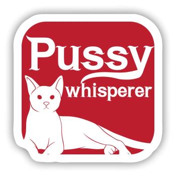 Pussy Whisperer Katzen Flüsterer - Sticker Größe S (10 x 10 cm) - Mattweiß - Vorne