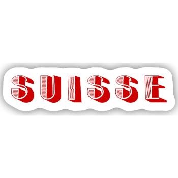 SCHWEIZ. LAND - Sticker Größe S (10 x 10 cm) - Mattweiß - Vorne