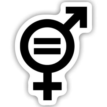 Gender Equality Symbol Emanzipation Gleichstellung - Sticker Größe S (10 x 10 cm) - Mattweiß - Vorne