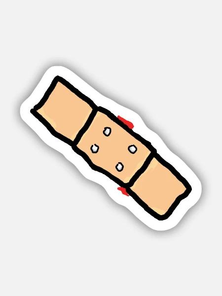 pflaster mit blut - Sticker Größe S (10 x 10 cm) - Mattweiß