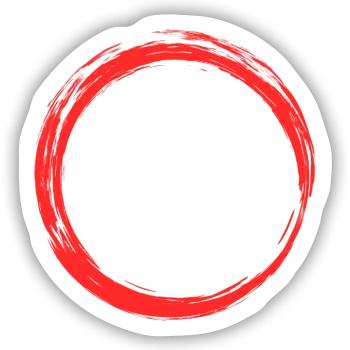 Kreis Symbol Design Rot - Sticker Größe S (10 x 10 cm) - Mattweiß - Vorne