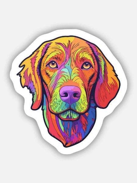 Drahthaarige Vizsla Hunderasse Cartoon Kawaii Illustration - Sticker Größe S (10 x 10 cm) - Mattweiß