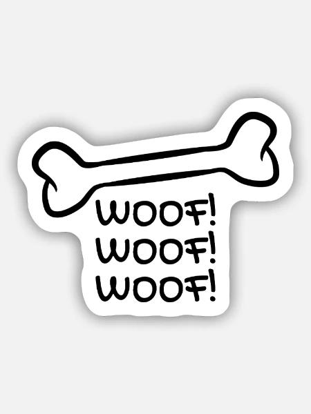 Hund Knochen - Sticker Größe S (10 x 10 cm) - Mattweiß