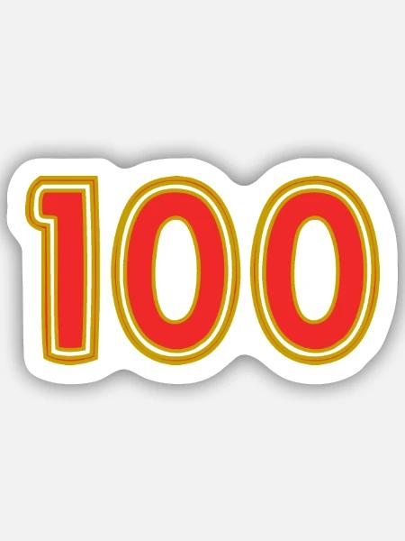 100. 100 ANS. 100e ANNIVERSAIRE. ANNIVERSAIRE 100 - Sticker taille S (10 x 10 cm) - blanc mat