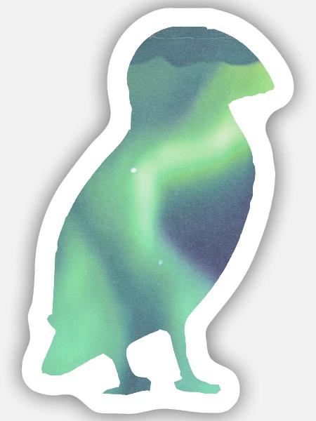 Puffin Island Papageitaucher Iceland Aurora - Sticker Größe S (10 x 10 cm) - Mattweiß