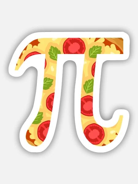 Pizza Pi Italienisches Essen Pizza-Esser Mathemati - Sticker Größe S (10 x 10 cm) - Mattweiß