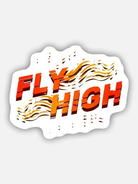 Flammender Höhenflug - Sticker Größe S (10 x 10 cm) - Mattweiß