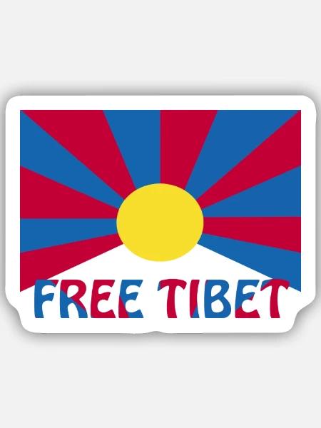 free tibet - Sticker Größe S (10 x 10 cm) - Mattweiß