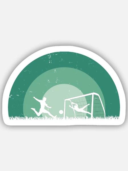Fußball Fußballer Fußballspieler - Sticker Größe S (10 x 10 cm) - Mattweiß