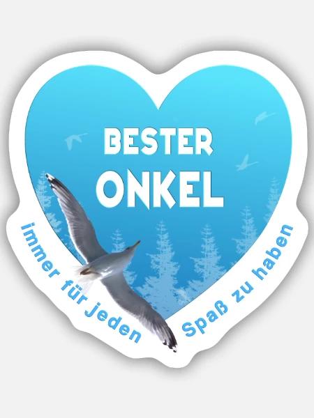 bester Onkel - Sticker Größe S (10 x 10 cm) - Mattweiß