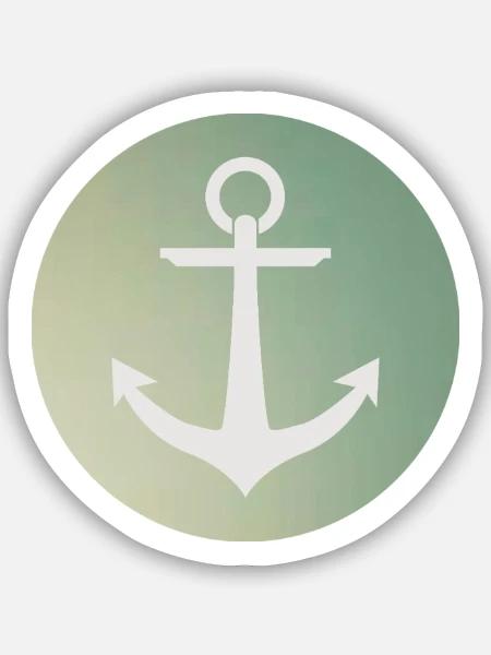 Anker Kreisrund / Anchor circular - Sticker Größe S (10 x 10 cm) - Mattweiß