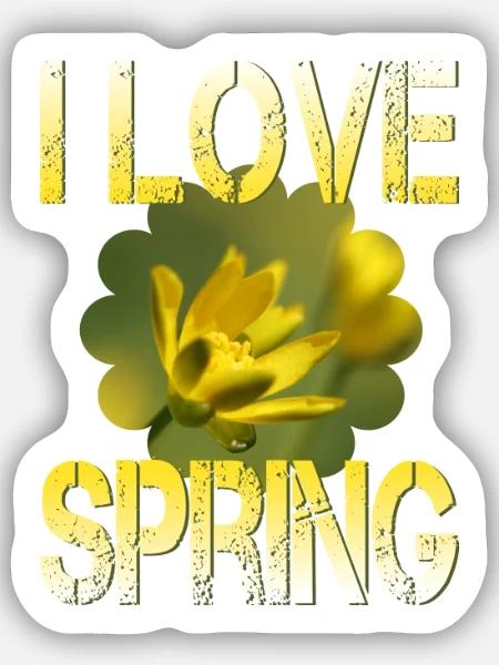 I love spring Frühling - Sticker Größe S (10 x 10 cm) - Mattweiß