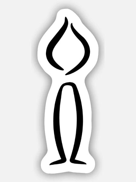Kerze Design Schwarz - Sticker Größe S (10 x 10 cm) - Mattweiß
