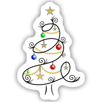 Tannenbaum Weihnachtsbaum Christbaum Weihnachten - Sticker Größe S (10 x 10 cm) - Mattweiß - Vorne