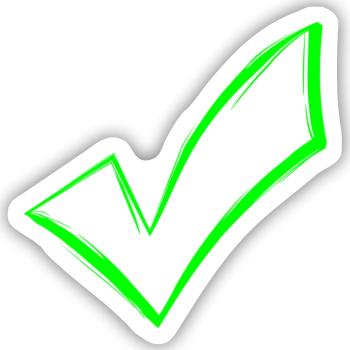 Häkchen hacken OK Symbol gesendet - Sticker Größe S (10 x 10 cm) - Mattweiß - Vorne