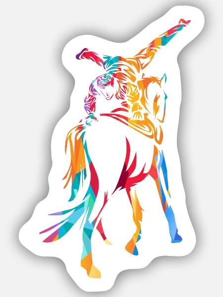 Grazile Voltigiererin Akrobatik - Sticker Größe S (10 x 10 cm) - Mattweiß