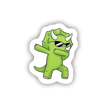Dino Dab Dinosaur Dabbing Dinosaurier - Sticker Größe S (10 x 10 cm) - Mattweiß - Vorne