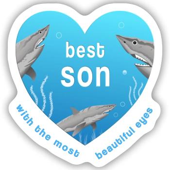 best son - Sticker Größe S (10 x 10 cm) - Mattweiß - Vorne