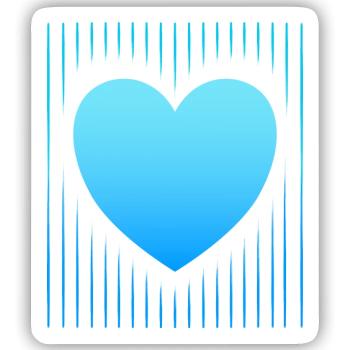 blaues Herz blaue Linien - Sticker Größe S (10 x 10 cm) - Mattweiß - Vorne