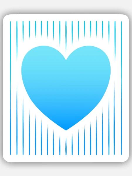 blaues Herz blaue Linien - Sticker Größe S (10 x 10 cm) - Mattweiß