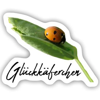 Glückskäferchen Marienkäfer Glücksbringer - Sticker Größe S (10 x 10 cm) - Mattweiß - Vorne