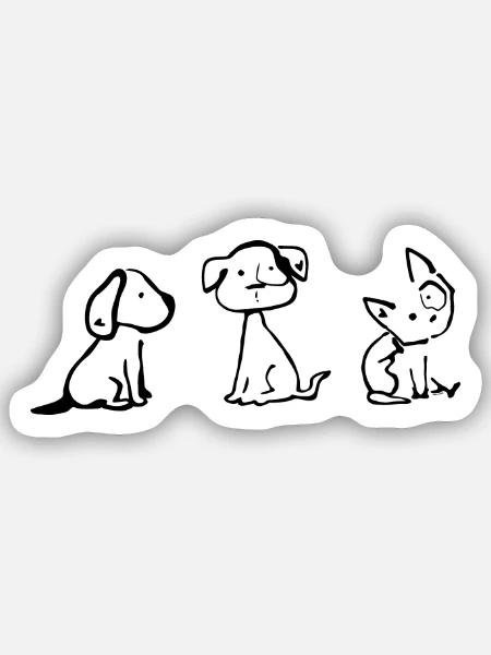 Hunden - Sticker Größe S (10 x 10 cm) - Mattweiß