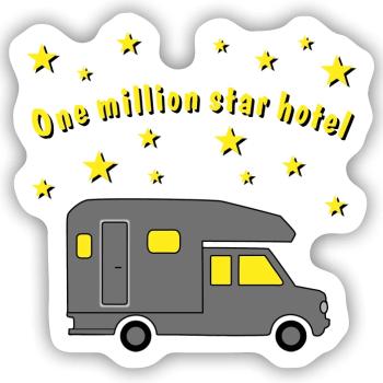 million star hotel pickup - Sticker Größe S (10 x 10 cm) - Mattweiß - Vorne