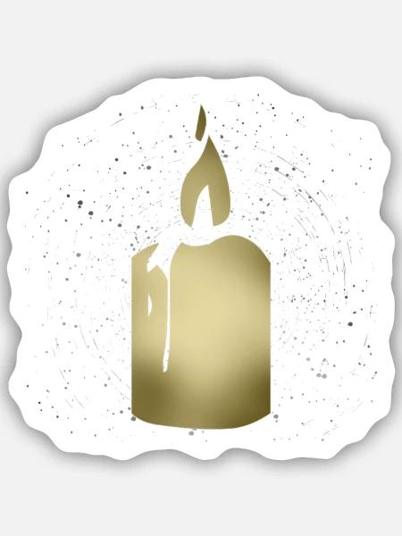 Goldene Kerze Lichtzauber - Sticker Größe S (10 x 10 cm) - Mattweiß