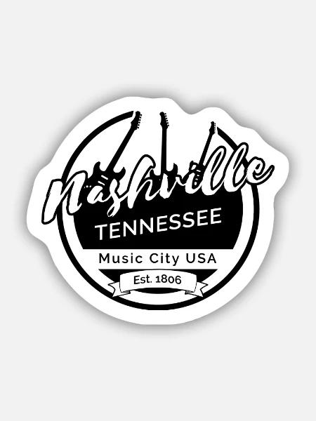 Nashville Tenessee - Sticker Größe S (10 x 10 cm) - Mattweiß