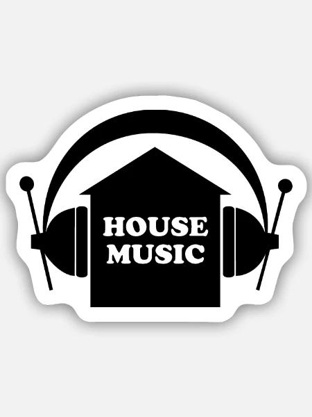 House music - Sticker Größe S (10 x 10 cm) - Mattweiß
