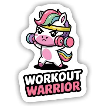 Workout Krieger - Sticker Größe S (10 x 10 cm) - Mattweiß - Vorne
