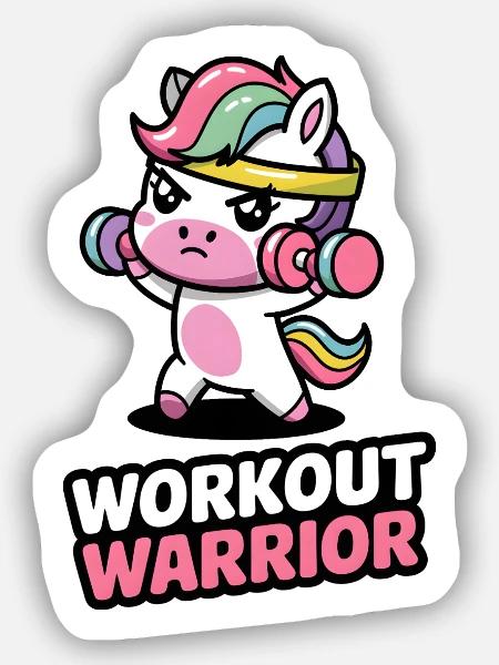 Guerrier de l’entraînement - Sticker taille S (10 x 10 cm) - blanc mat